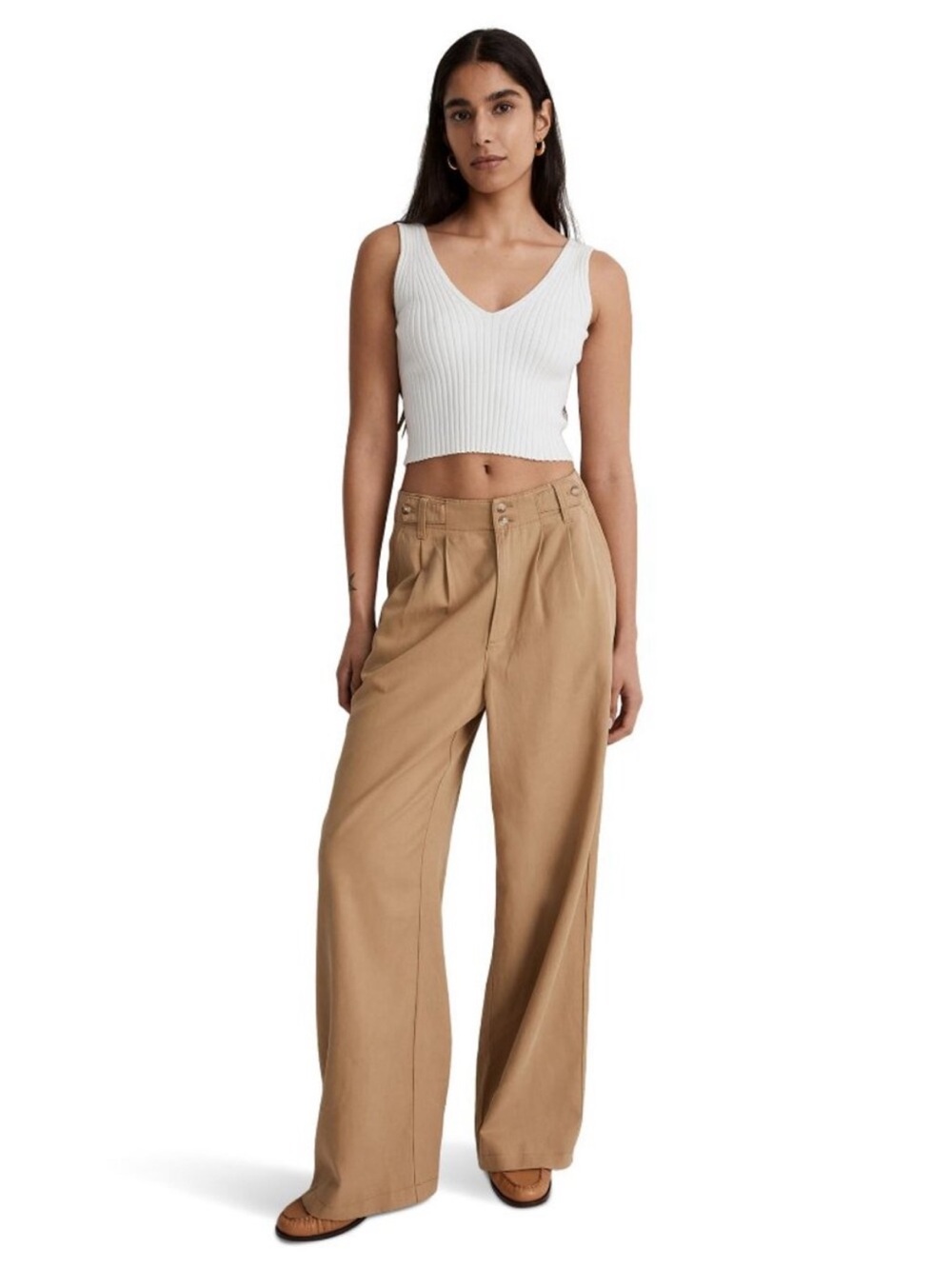 Madewell The Harlow Wide-Leg Pant – Size 14 Khaki NEW